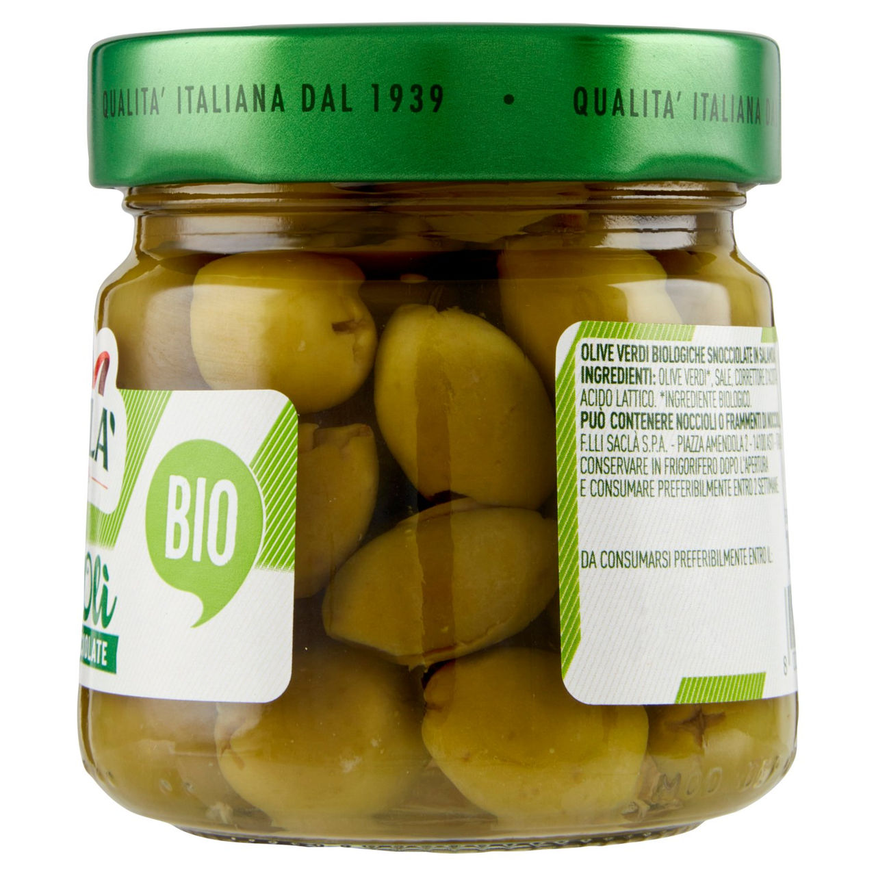 Saclà Bio OlivOlì Verdi Snocciolate 185 g