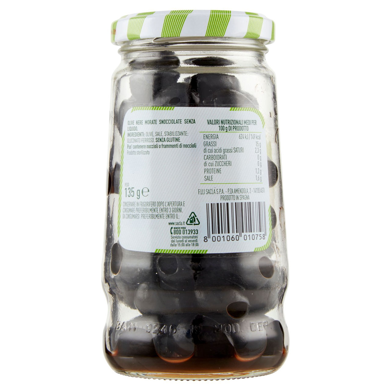 Saclà OlivOlì Nere Snocciolate 135 g