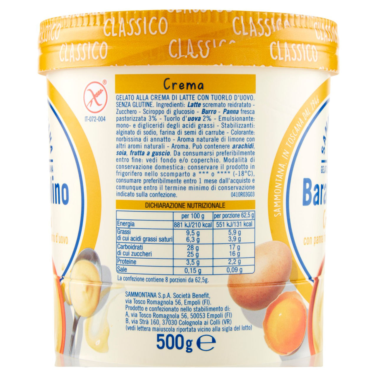 Sammontana Barattolino Classico Crema 500 g