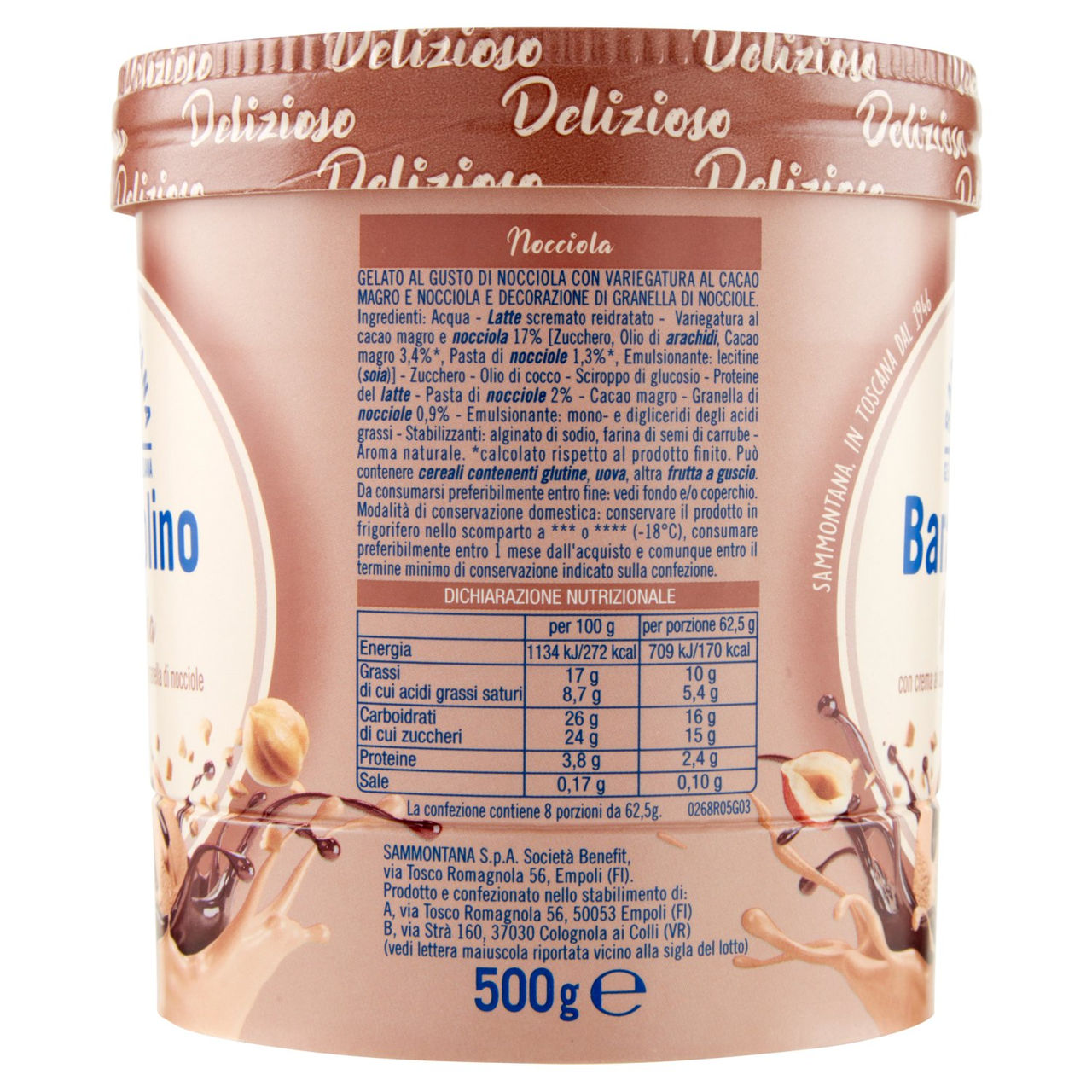 Sammontana Barattolino Delizioso Nocciola 500 g