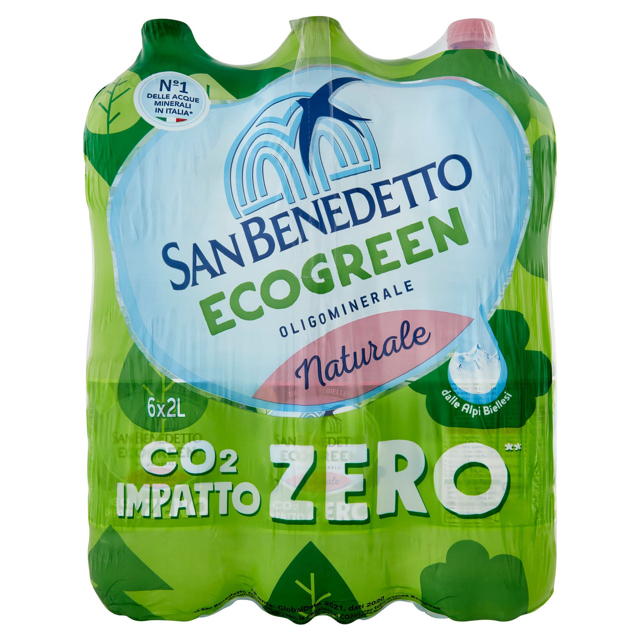 San Benedetto Acqua Naturale Primavera delle Alpi Ecogreen 6 x 2 L