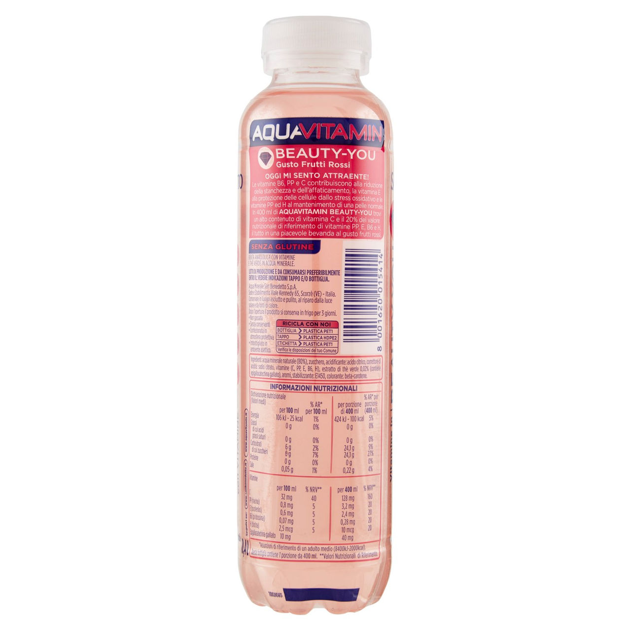 San Benedetto Aquavitamin Beauty-You Gusto Frutti Rossi 0,4 L