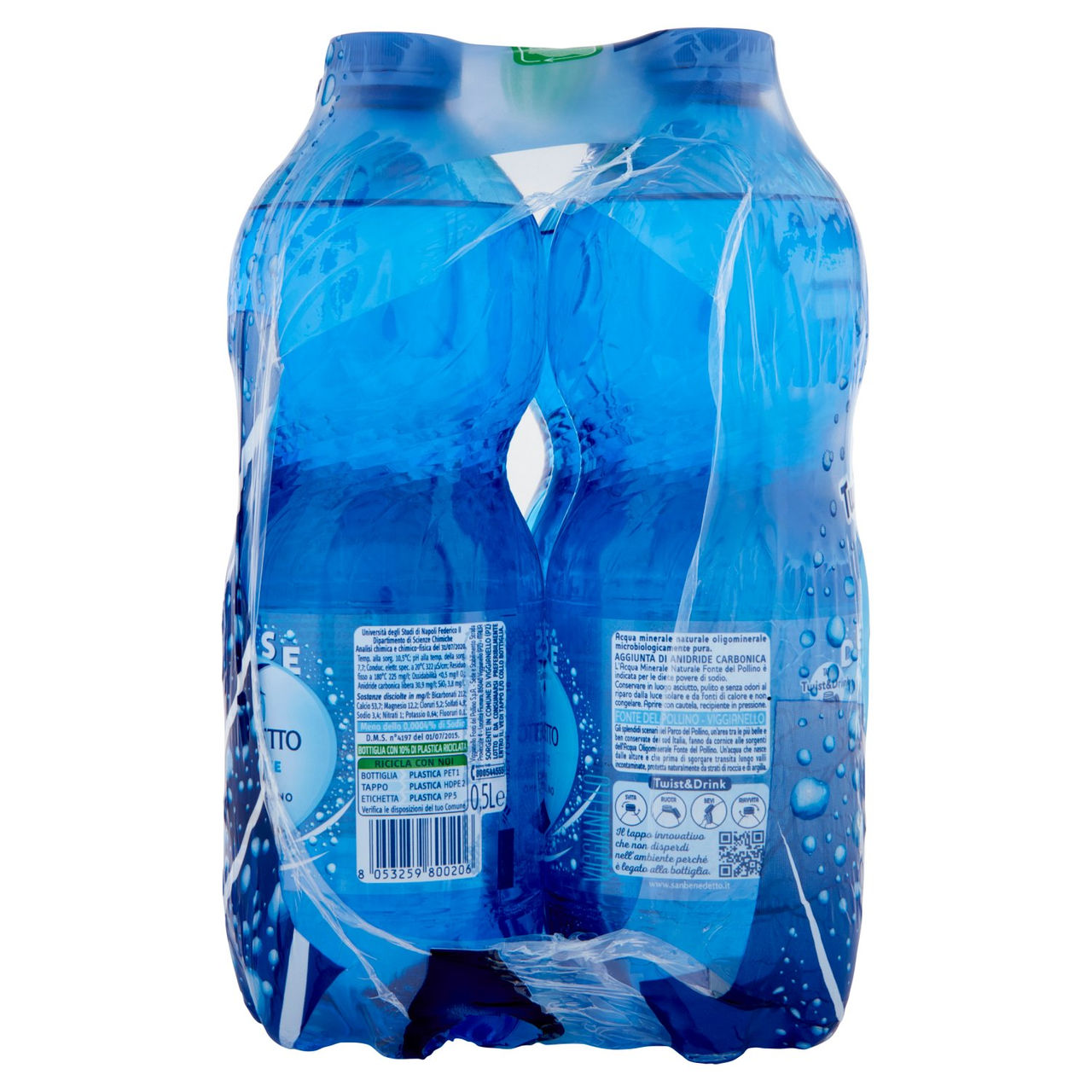 San Benedetto Oligominerale Fonte del Pollino Frizzante 6 x 0,5 L