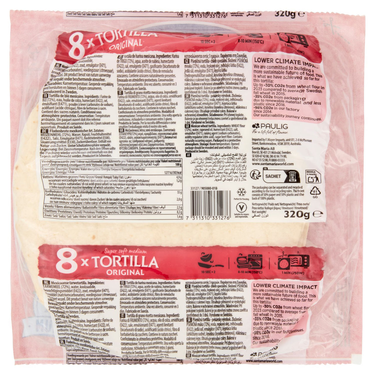 Santa Maria Super soft medium Tortilla Original 8x Medium 320 g