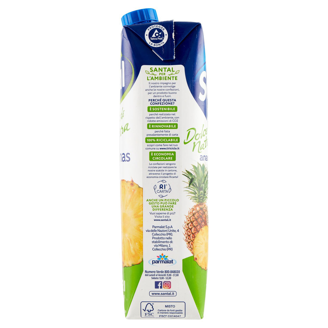 Santàl Dolce di Natura ananas Senza Zuccheri Aggiunti 1000 ml