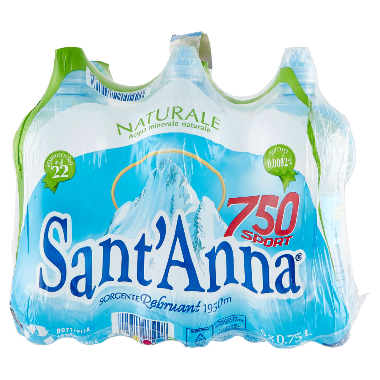 Sant'Anna 750 Sport Naturale Sorgente Rebruant Vinadio 6 x 0,75 L