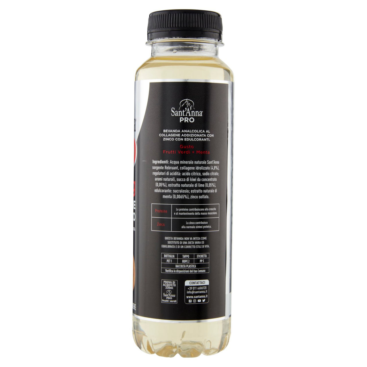 Sant'Anna Pro 15g Proteine   Zinco Gusto Frutti Verdi   Menta 330 ml