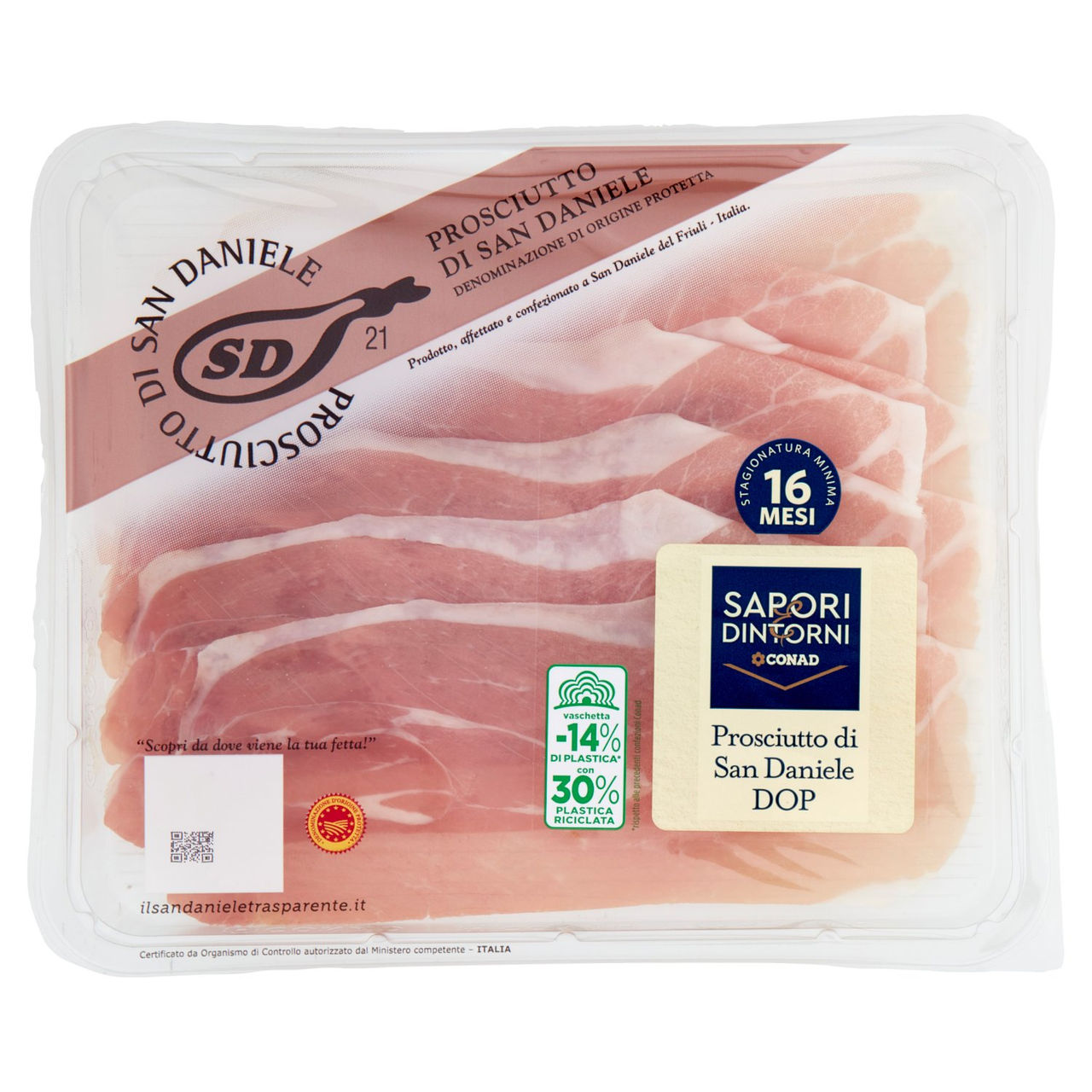 Prosciutto San Daniele DOP 16 mesi 100 g Conad Conad