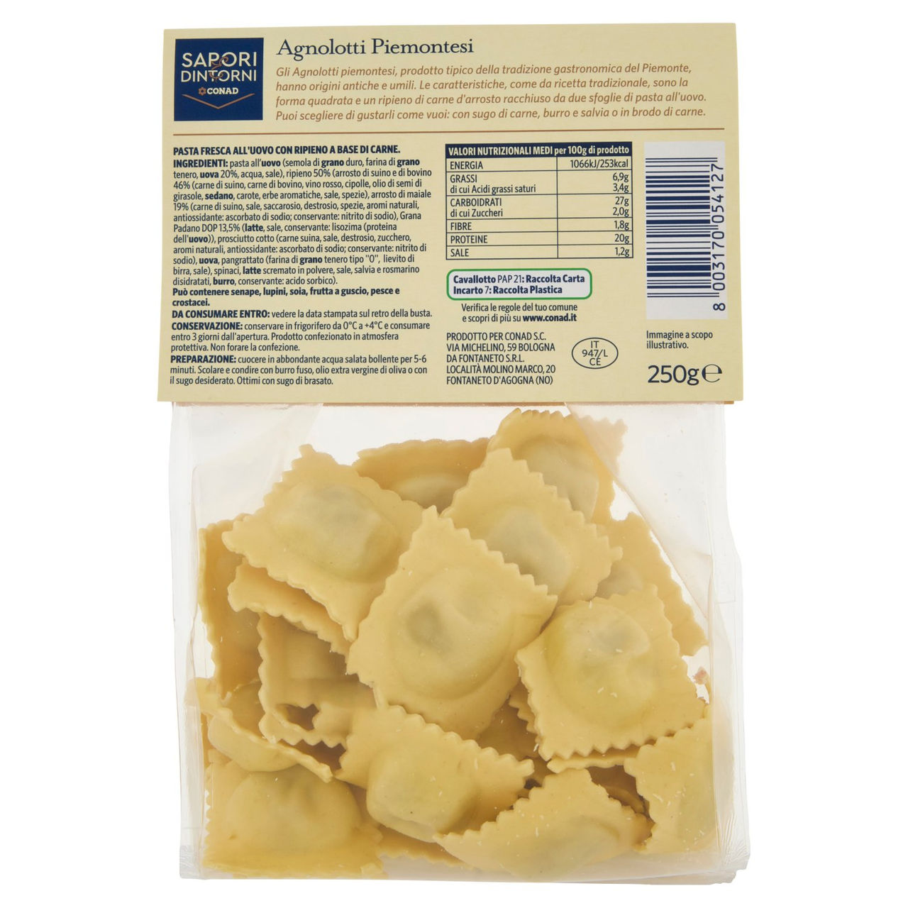 Agnolotti Piemontesi 250 g Conad in vendita online