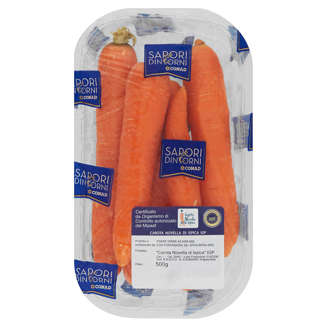 SAPORI & DINTORNI CONAD Carota Novella di Ispica IGP Italia Cal. 20/40 500 g