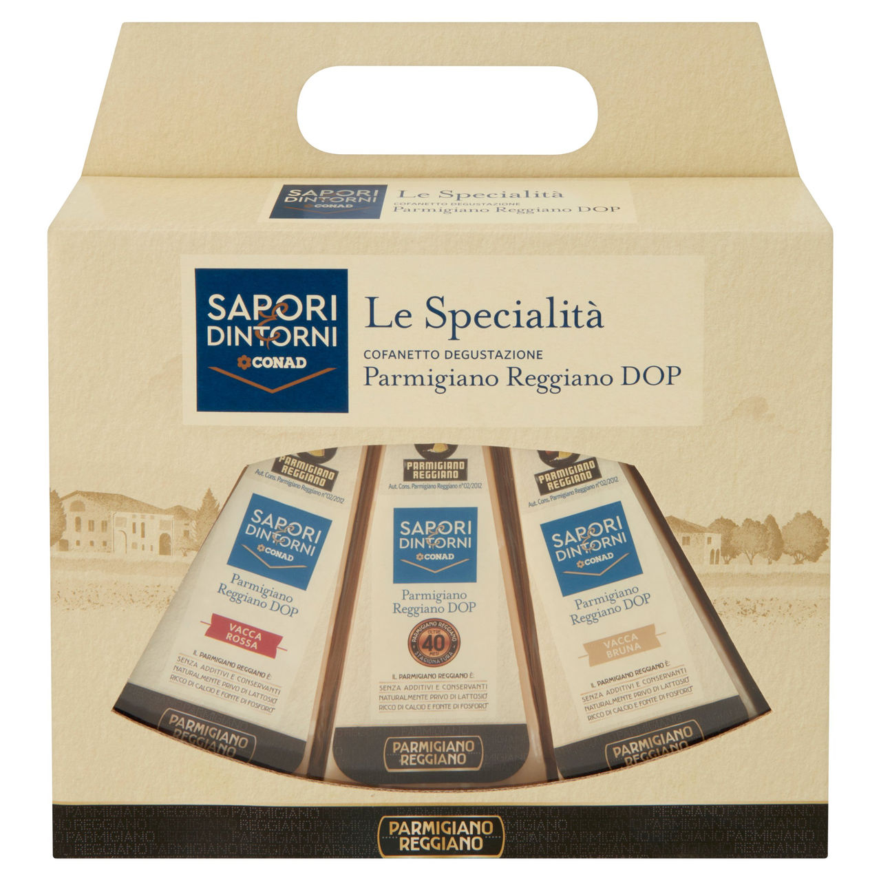 SAPORI & DINTORNI CONAD Le Specialità Cofanetto Degustazione Parmigiano Reggiano DOP 3 x 250 g