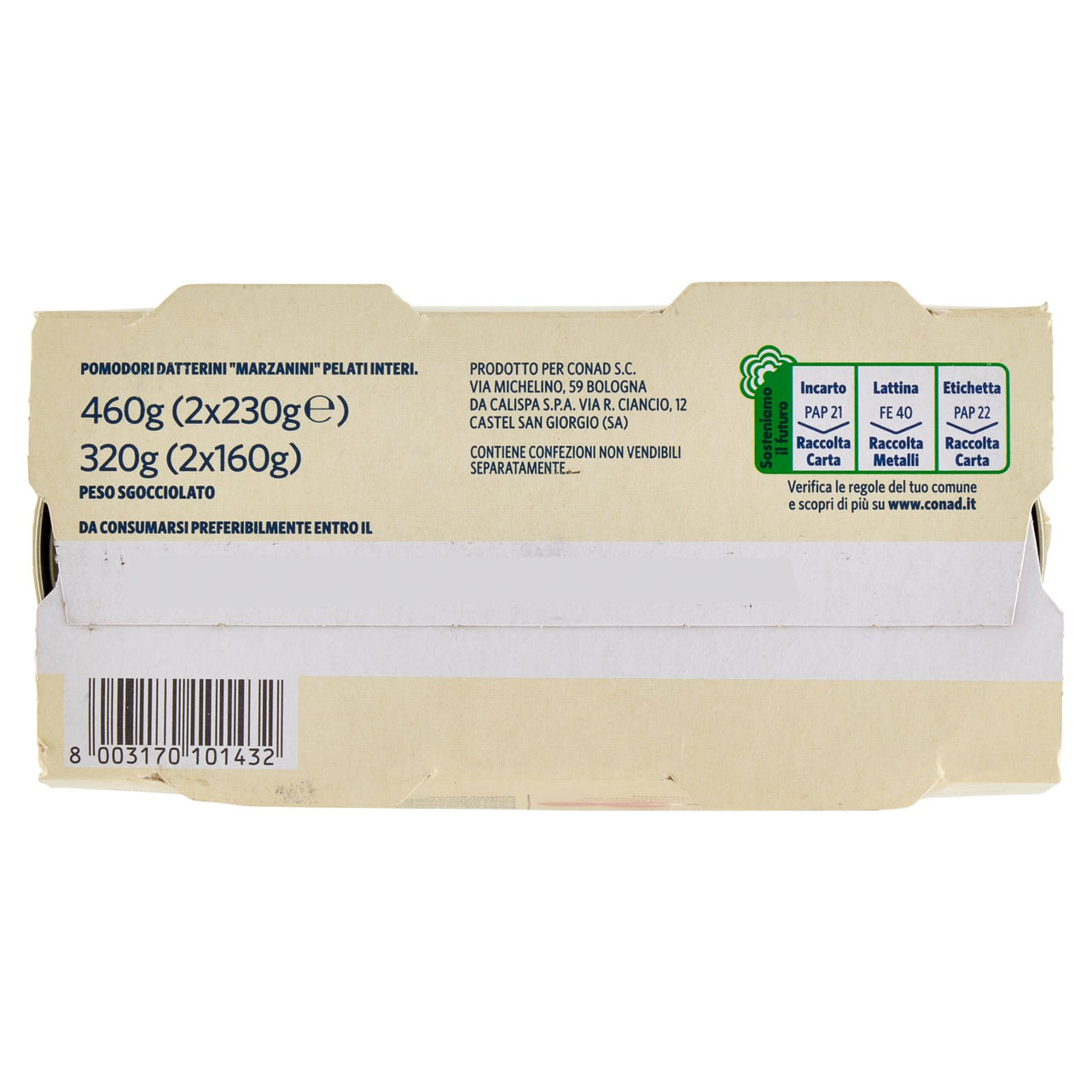 SAPORI & DINTORNI CONAD Marzanini Datterini di Puglia Pelati 2 x 230 g