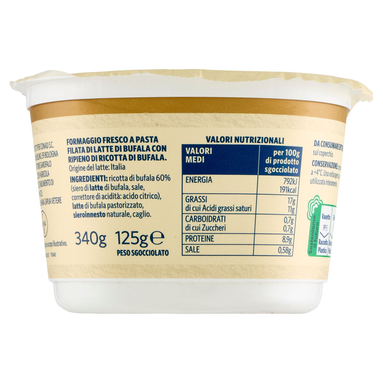SAPORI & DINTORNI CONAD Mozzarella Cuor di Ricotta 125 g