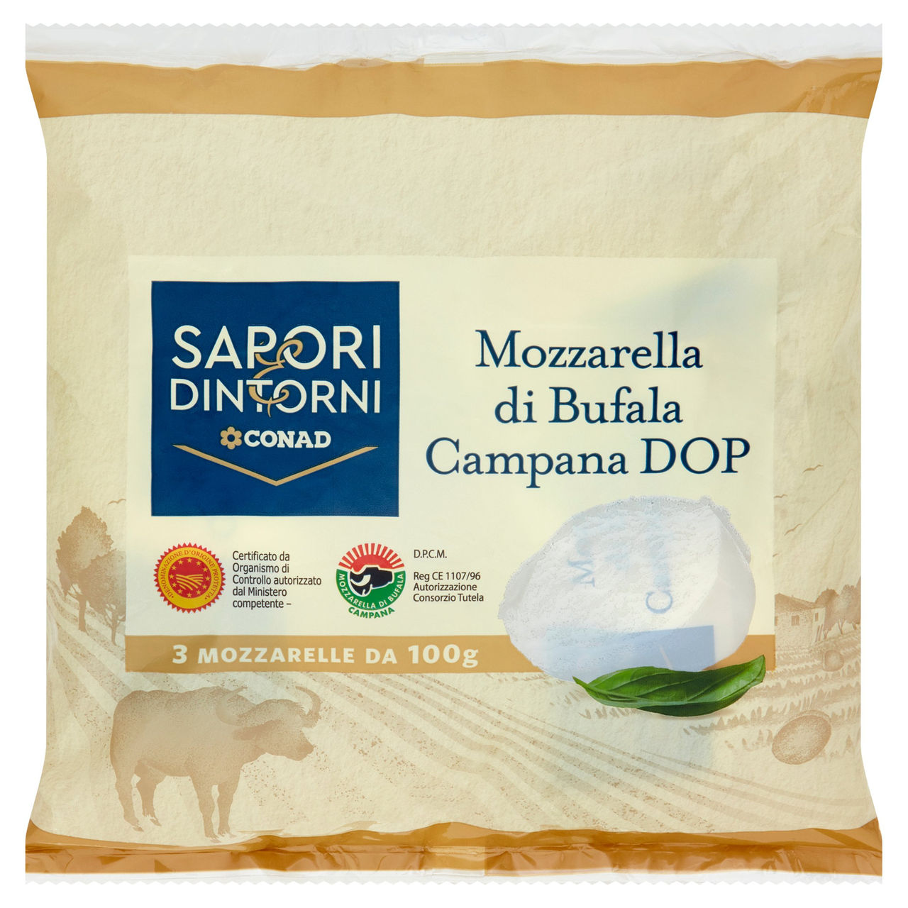 SAPORI & DINTORNI CONAD Mozzarella di Bufala Campana DOP 3 x 100 g