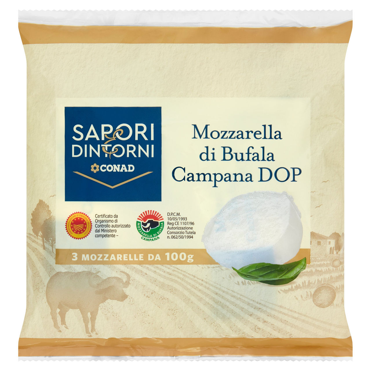 SAPORI & DINTORNI CONAD Mozzarella di Bufala Campana DOP 3 x 100 g