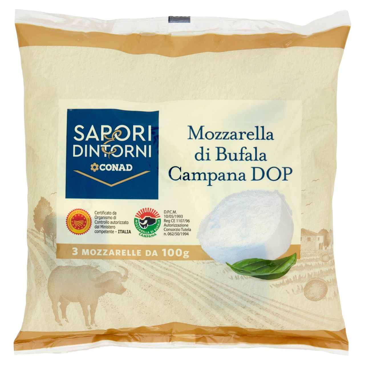 SAPORI & DINTORNI CONAD Mozzarella di Bufala Campana DOP 3 x 100 g