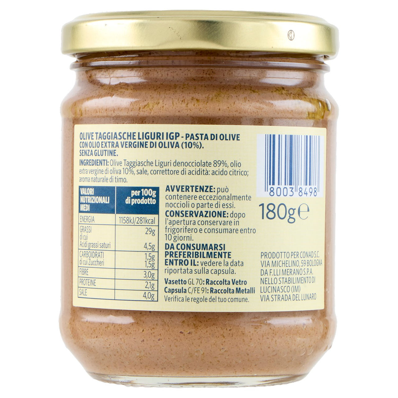 Pasta di Olive Taggiasche con Olio EVO 10% 180 g