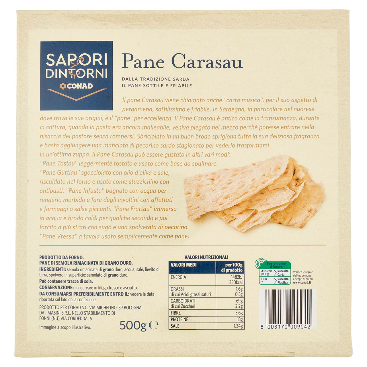 Pane Carasau 500 g Conad in vendita online
