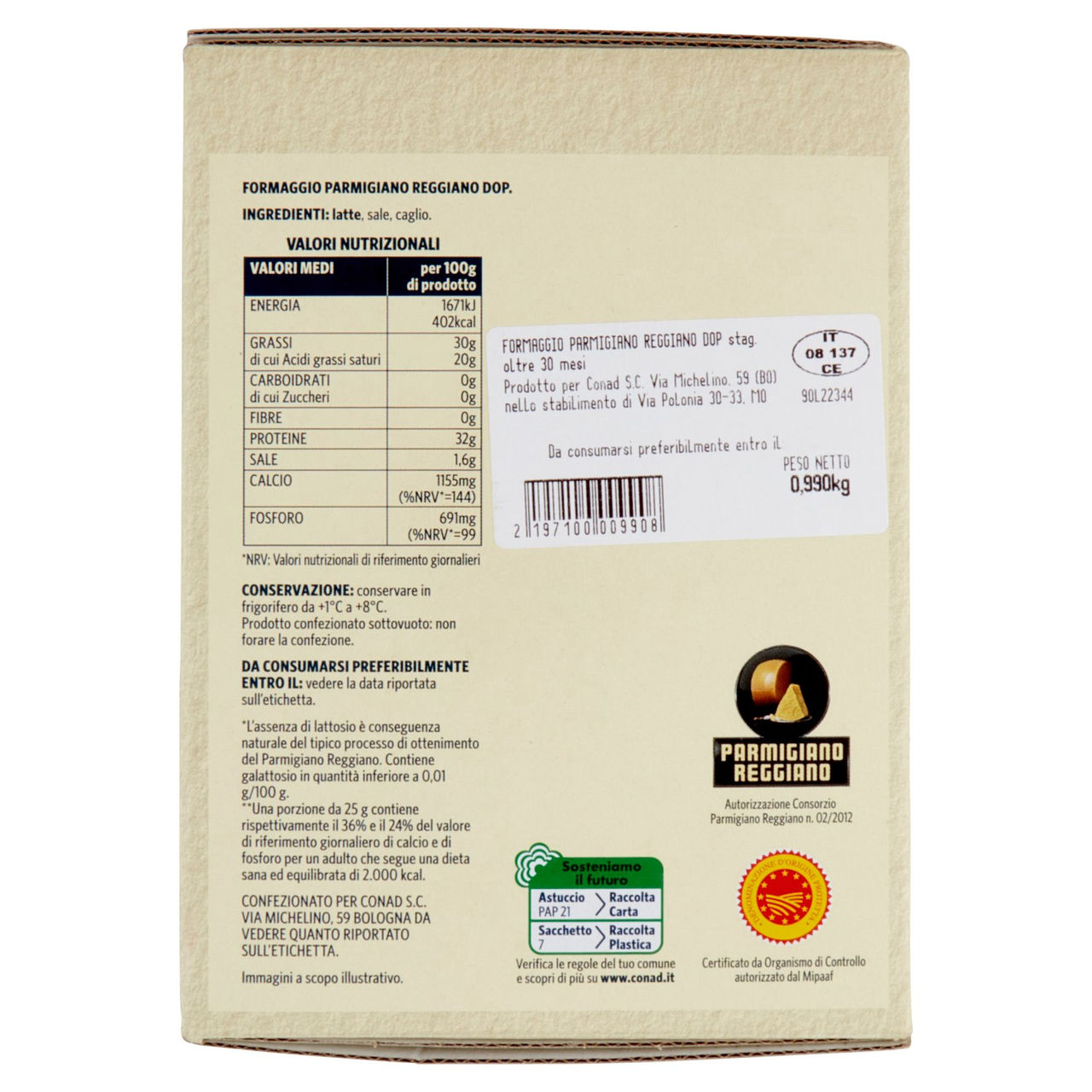 SAPORI & DINTORNI CONAD Parmigiano Reggiano DOP Oltre 30 Mesi