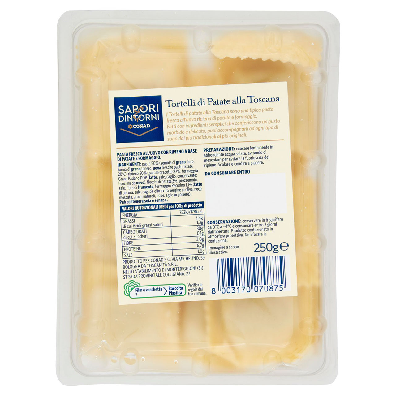 SAPORI & DINTORNI CONAD Tortelli di Patate alla Toscana 250 g