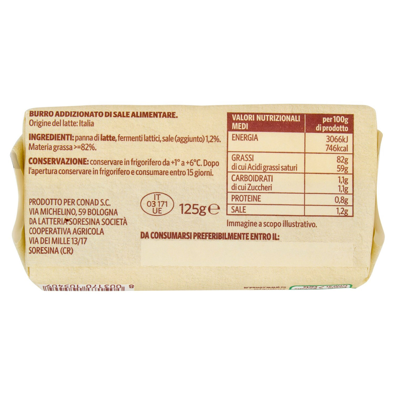 SAPORI & IDEE CONAD Burro Salato 125 g