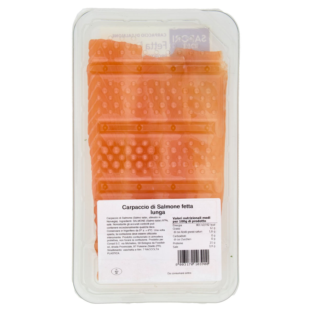 SAPORI & IDEE CONAD Carpaccio di Salmone Fetta lunga 100 g