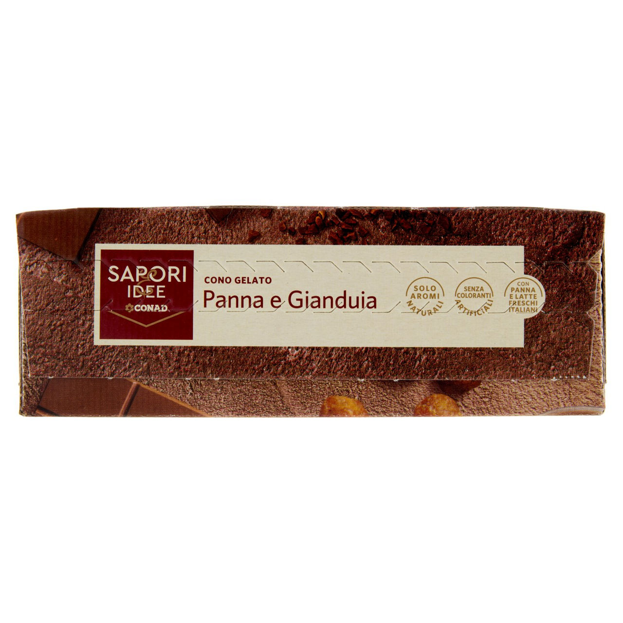 SAPORI & IDEE CONAD Cono Gelato Panna e Gianduia 4 x 75 g