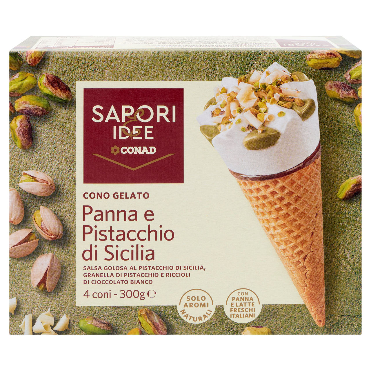 Cono gelato Panna e Pistacchio di Sicilia