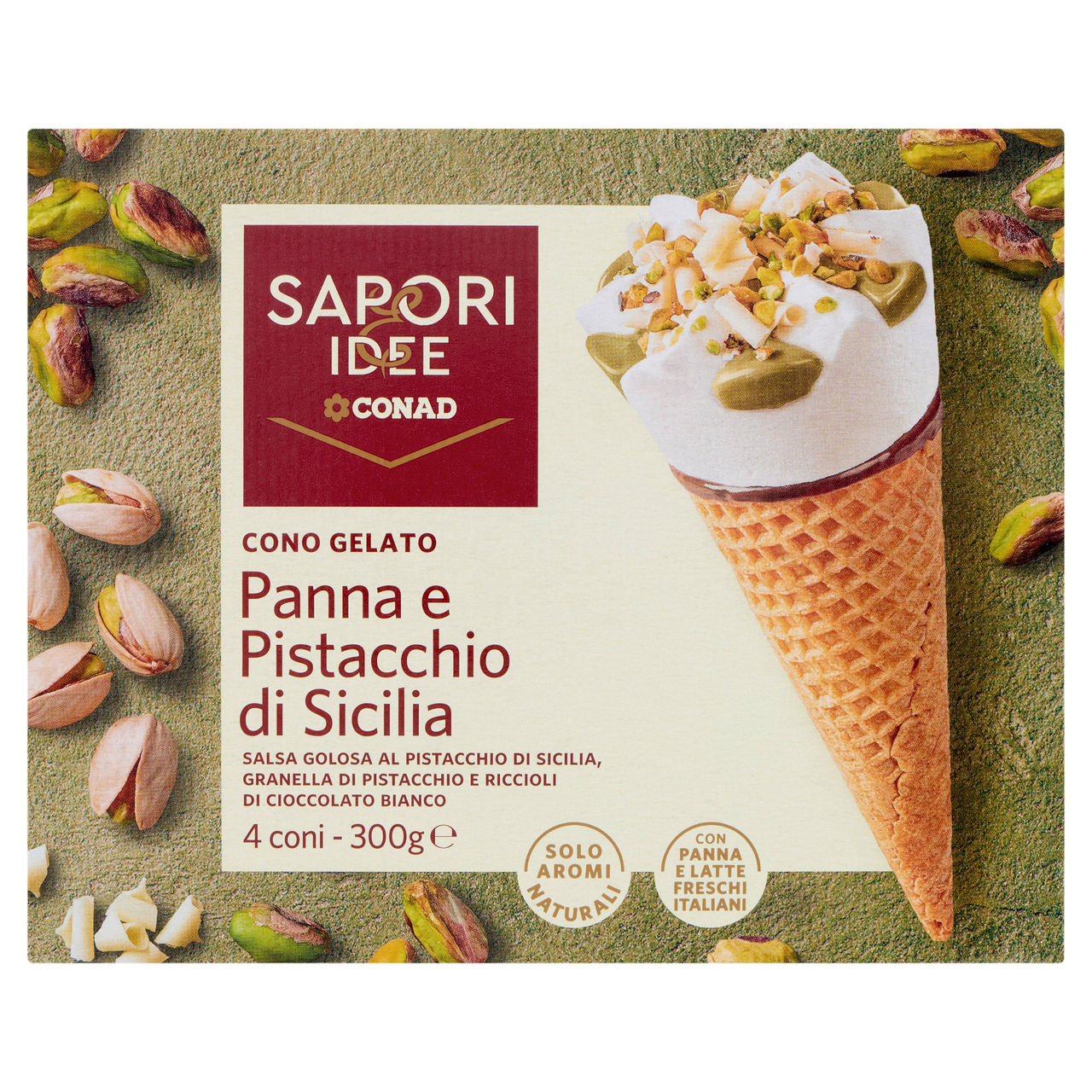 Cono gelato Panna e Pistacchio di Sicilia
