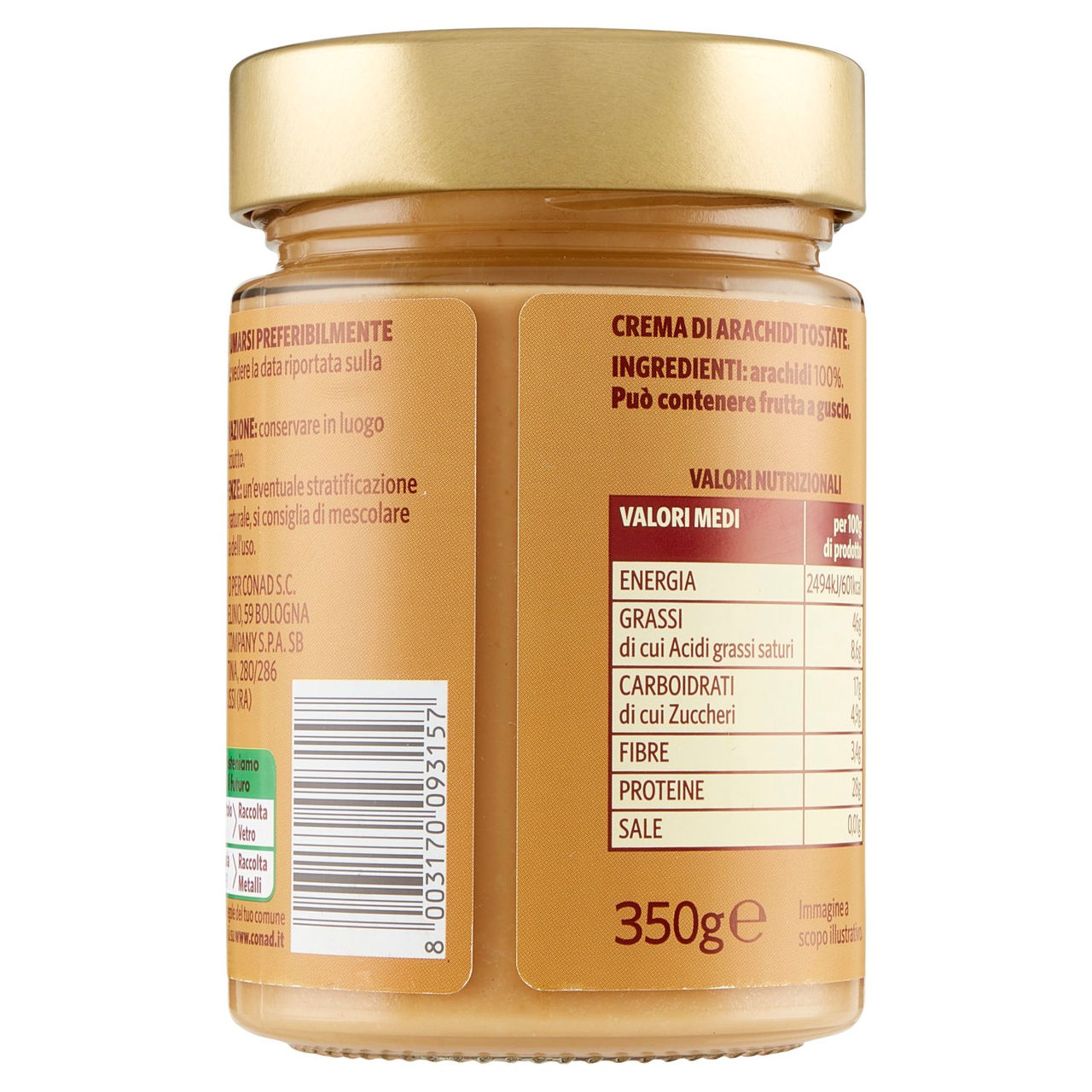 SAPORI & IDEE CONAD Crema 100% Arachidi 350 g