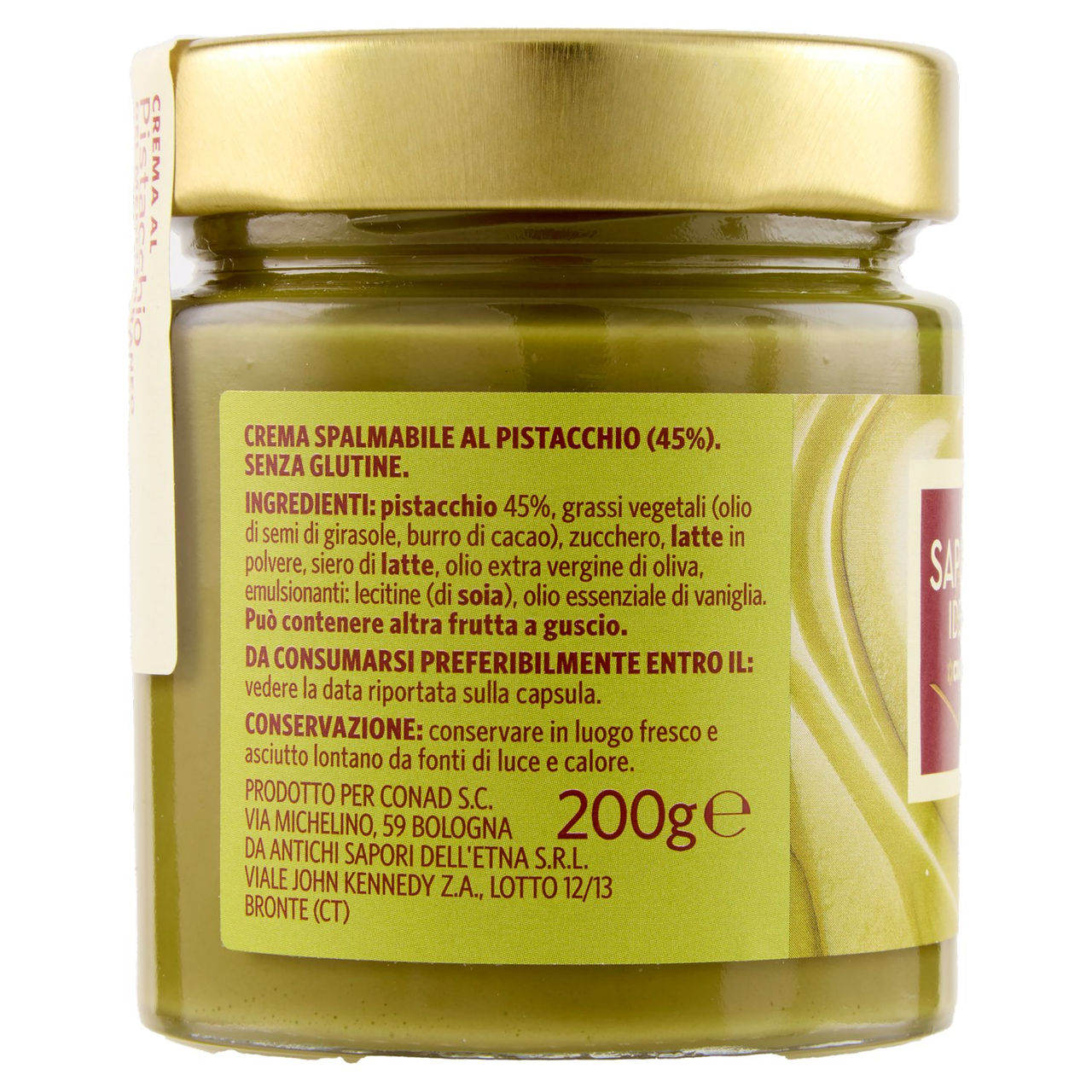 SAPORI & IDEE CONAD Crema al Pistacchio del Mediterraneo 200 g