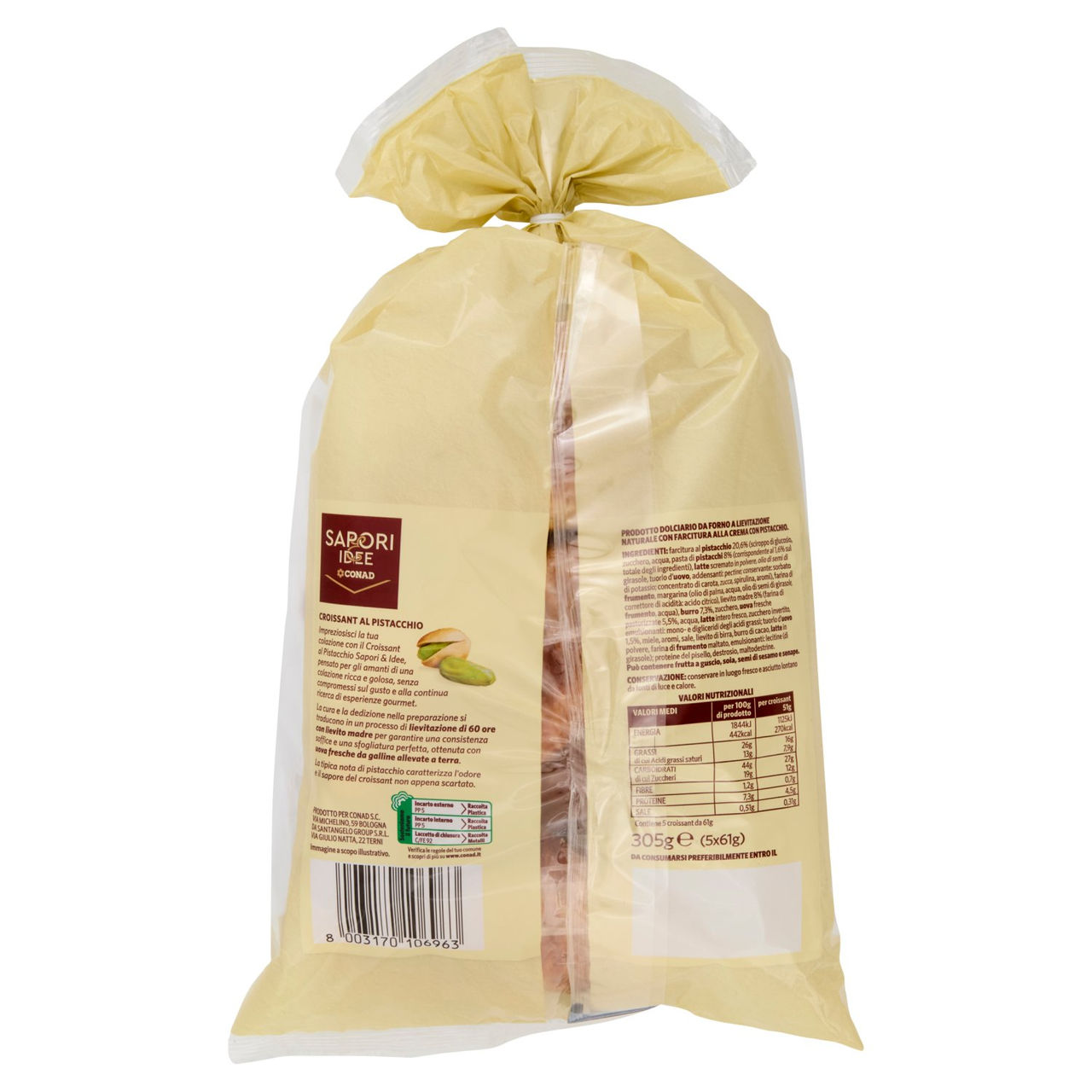 SAPORI & IDEE CONAD Croissant al Pistacchio 5 x 61 g