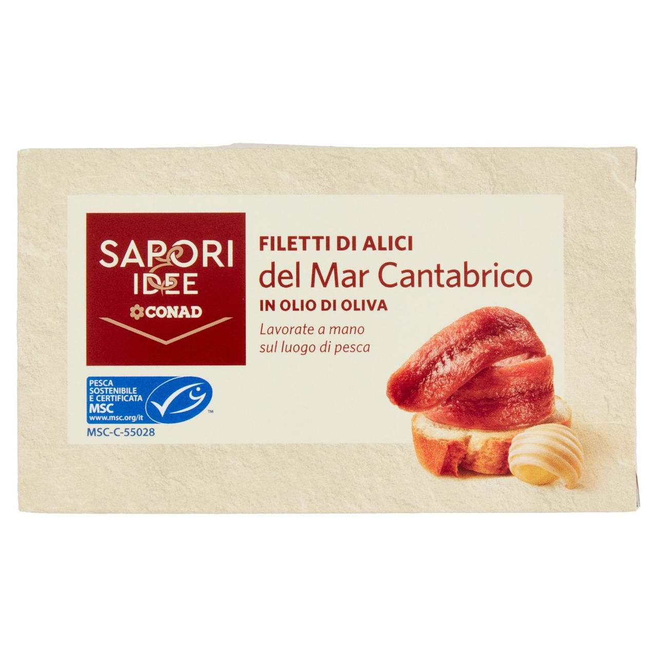 SAPORI & IDEE CONAD Filetti di Alici del Mar Cantabrico in Olio di Oliva 76 g