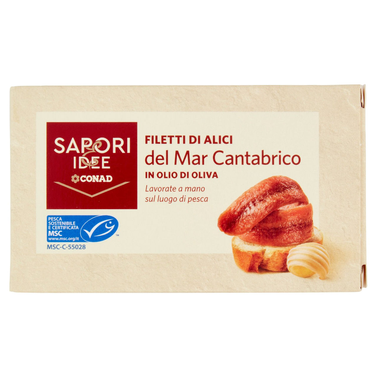 SAPORI & IDEE CONAD Filetti di Alici del Mar Cantabrico in Olio di Oliva 80 g