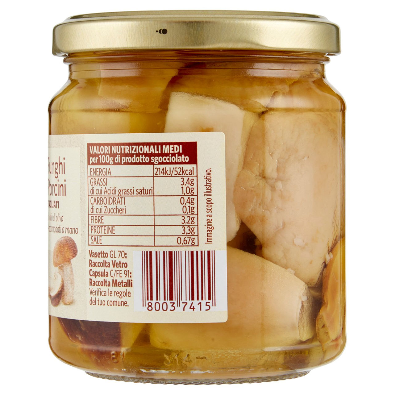 SAPORI & IDEE CONAD Funghi Porcini Tagliati in olio di oliva 270 g