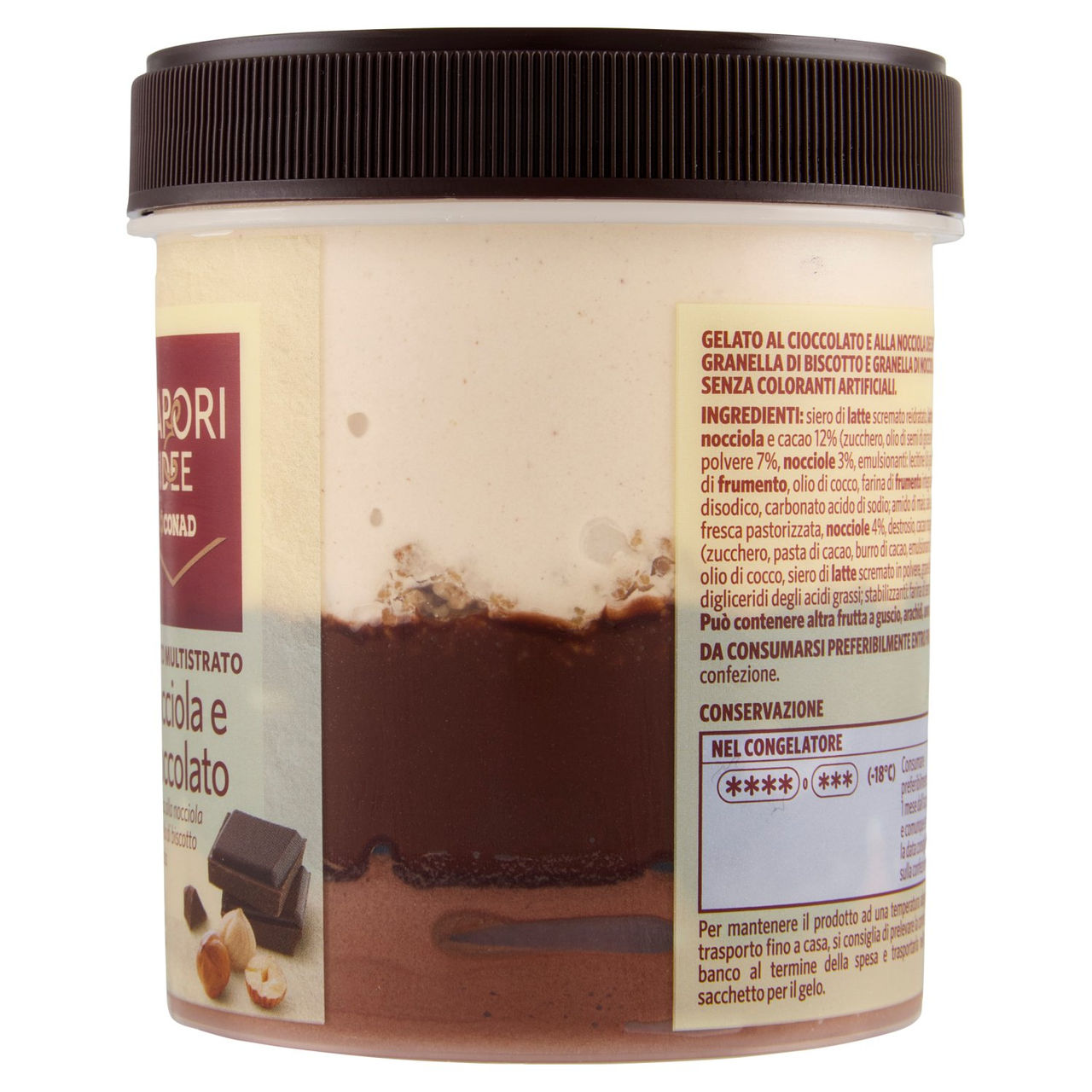 SAPORI & IDEE CONAD Gelato Multistrato Nocciola e Cioccolato 330 g
