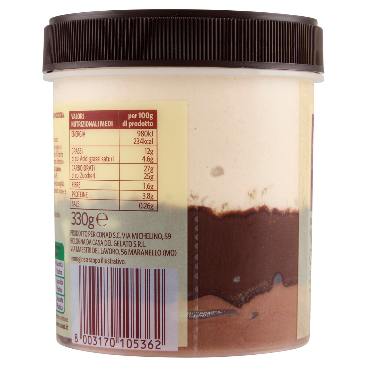 SAPORI & IDEE CONAD Gelato Multistrato Nocciola e Cioccolato 330 g