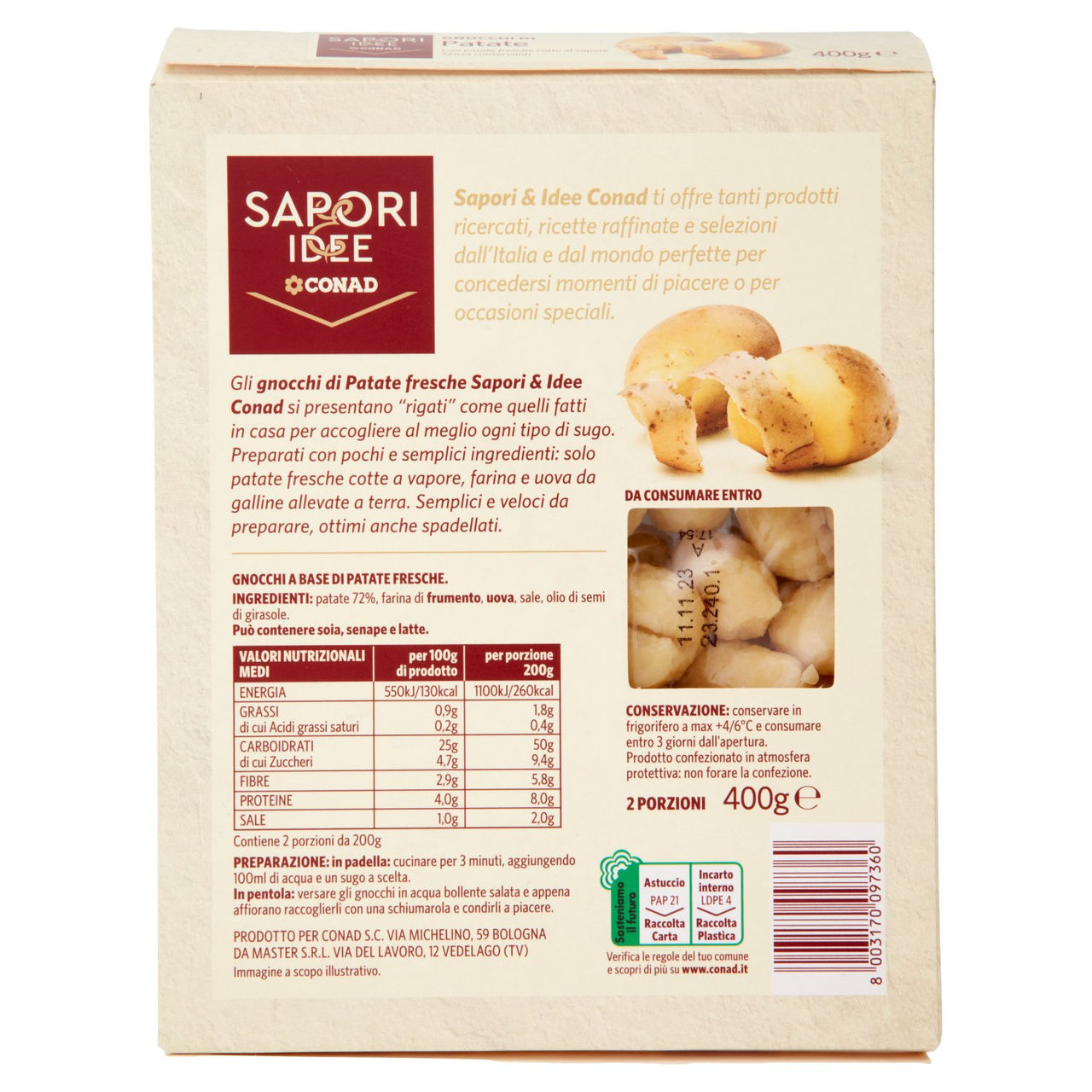 SAPORI & IDEE CONAD Gnocchi di Patate 400 g