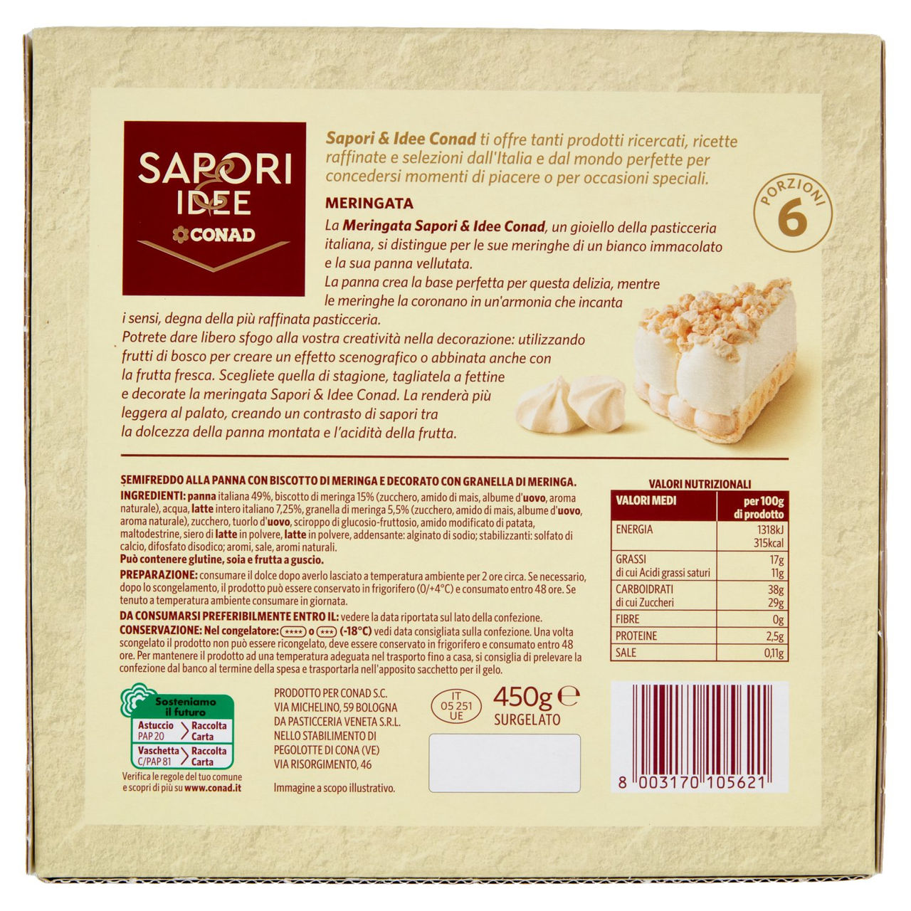 SAPORI & IDEE CONAD Meringata Surgelata 450 g