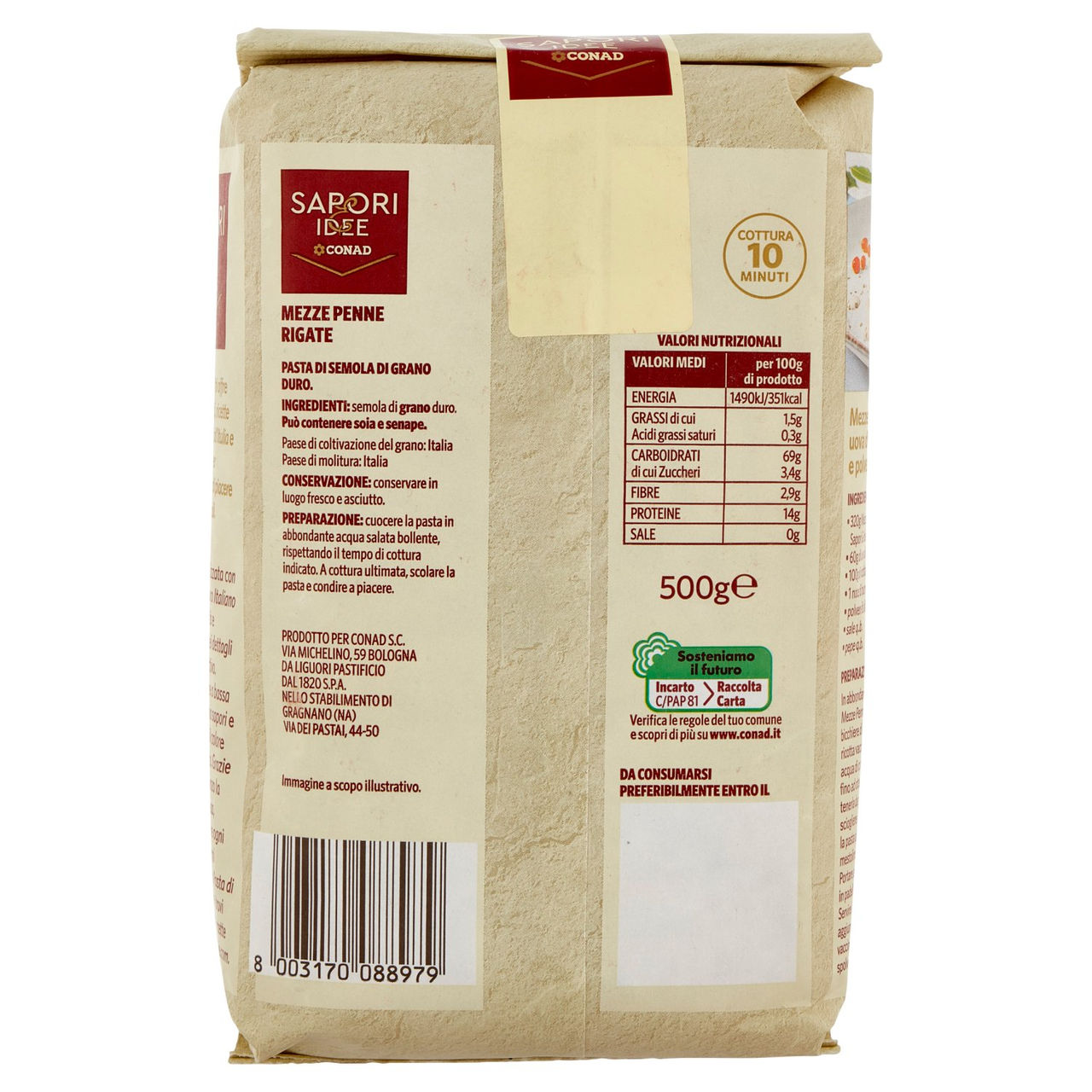 SAPORI & IDEE CONAD Mezze Penne Rigate 500 g