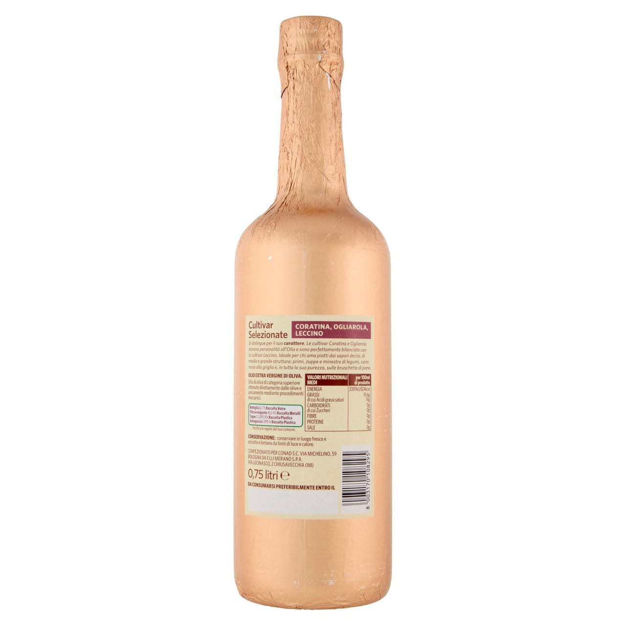 SAPORI & IDEE CONAD Olio EVO 100% Italiano Cultivar Selezionate Coratina Ogliarola Leccino 75cl