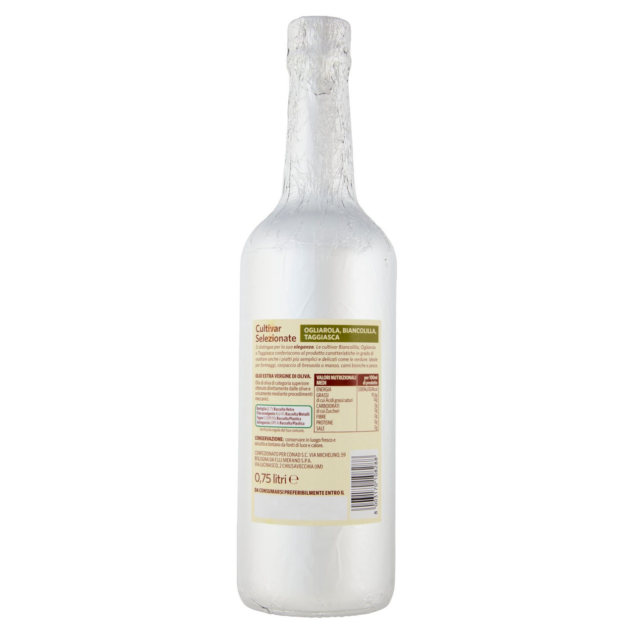 SAPORI & IDEE CONAD Olio EVO 100% Italiano Cultivar Selezionate Ogliarola Biancolilla Taggiasca 75cl