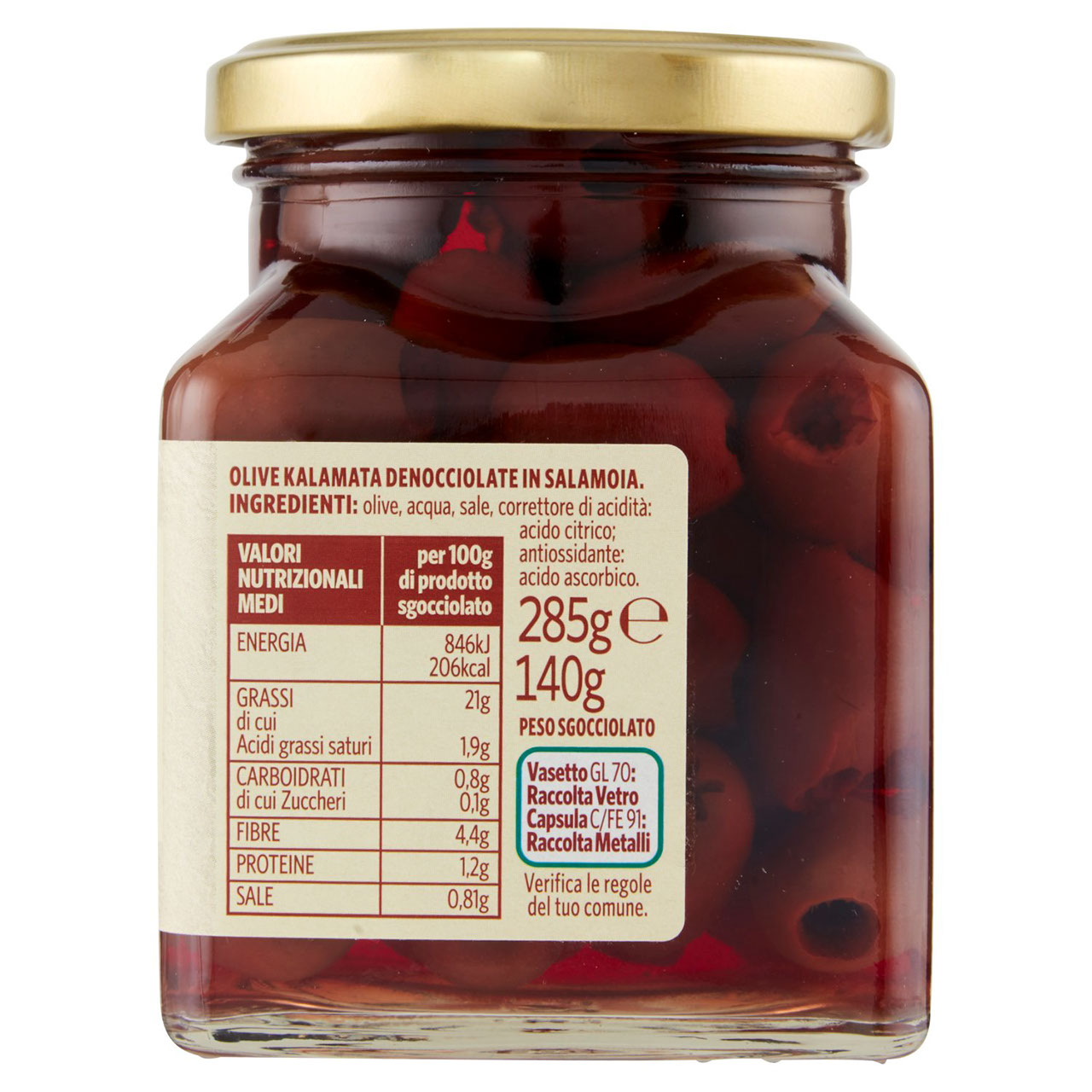 Olive Kalamata denocciolate in salamoia 285 g Sapori & Idee Conad in vendita online
