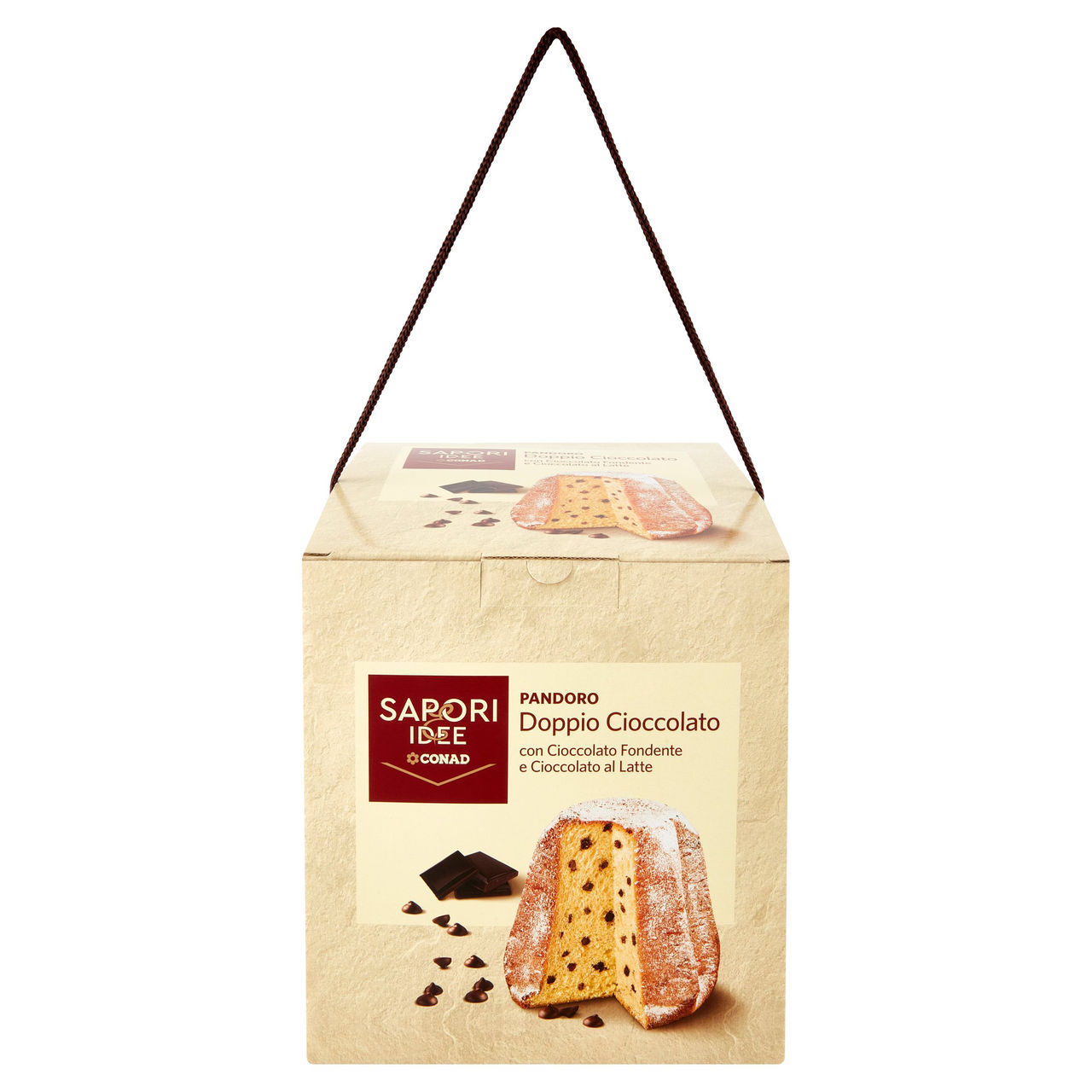 SAPORI & IDEE CONAD Pandoro Doppio Cioccolato con Cioccolato Fondente e Cioccolato al Latte 1 kg