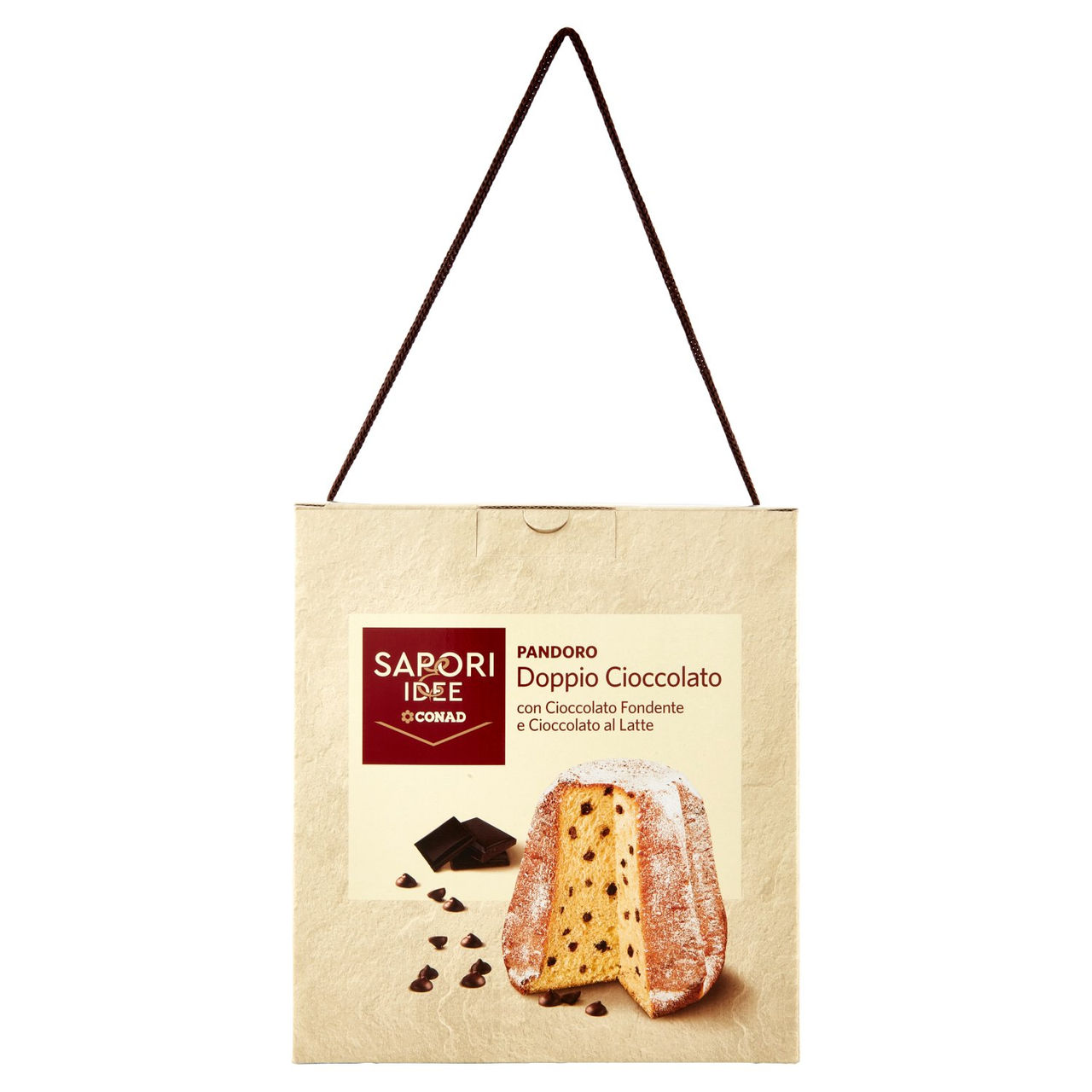 SAPORI & IDEE CONAD Pandoro Doppio Cioccolato con Cioccolato Fondente e Cioccolato al Latte 1 kg