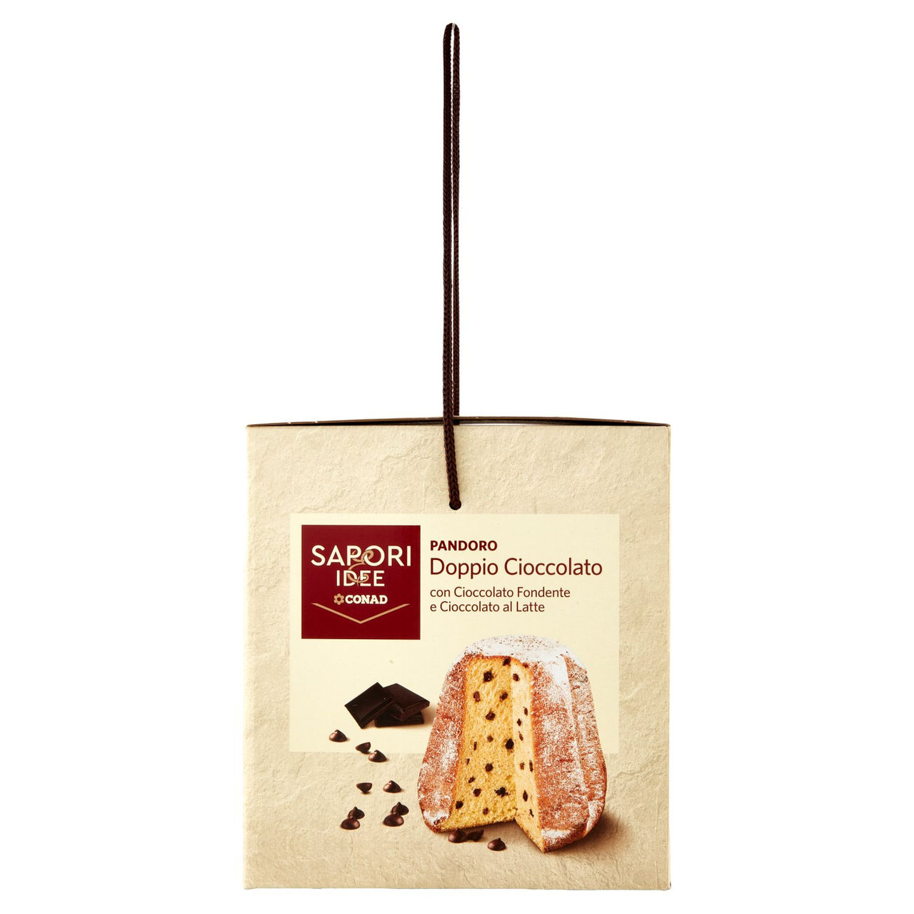 SAPORI & IDEE CONAD Pandoro Doppio Cioccolato con Cioccolato Fondente e Cioccolato al Latte 1 kg