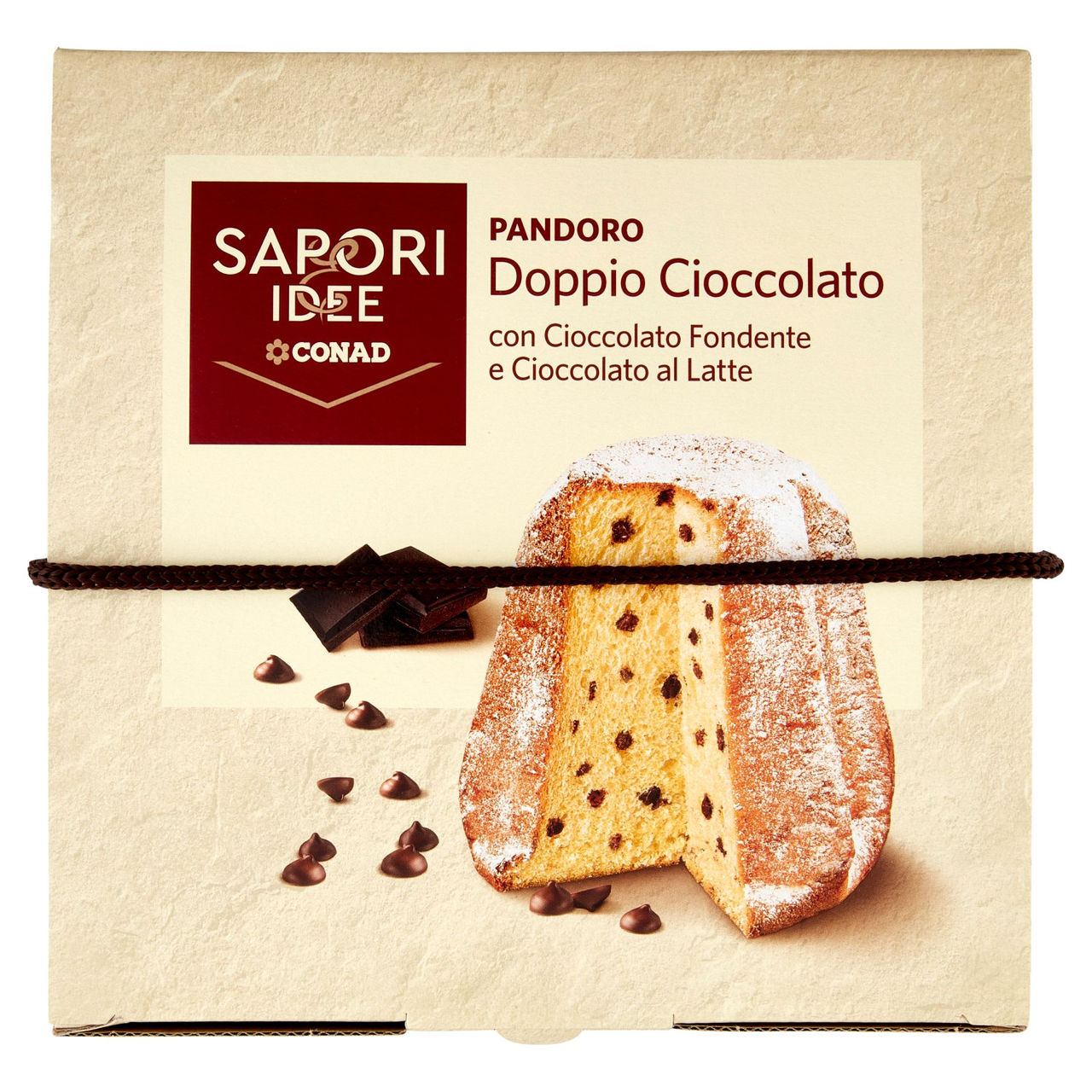 SAPORI & IDEE CONAD Pandoro Doppio Cioccolato con Cioccolato Fondente e Cioccolato al Latte 1 kg