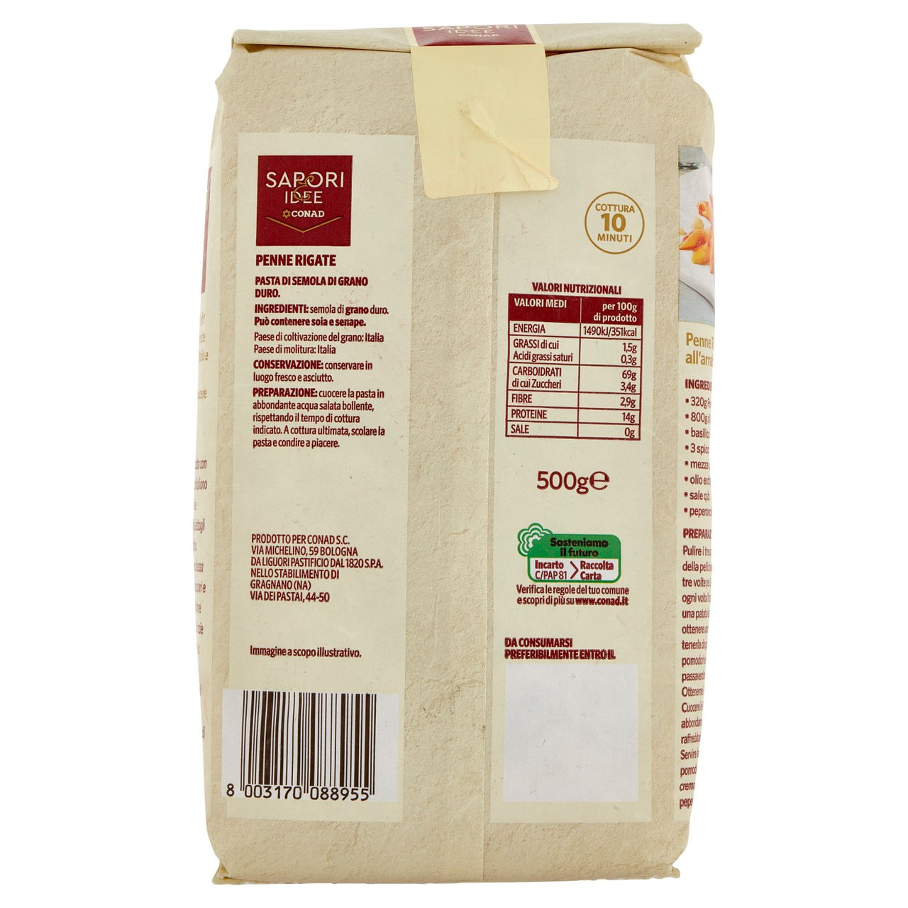 SAPORI & IDEE CONAD Penne Rigate  500 g