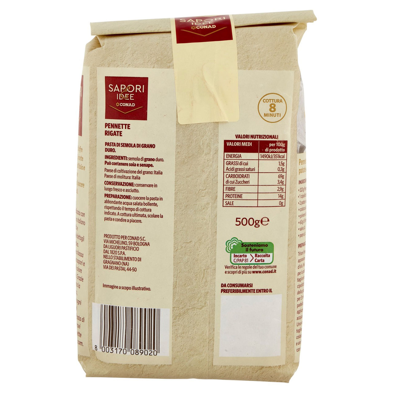 SAPORI & IDEE CONAD Pennette Rigate 500 g