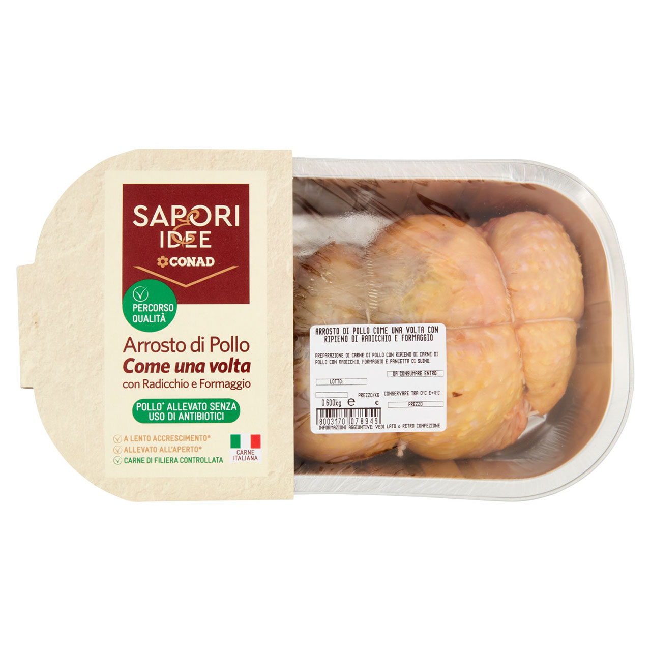 SAPORI & IDEE CONAD Percorso Qualità Arrosto di Pollo Come una volta con Radicchio e Formaggio 600 g